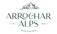 Logo for Arrochar Alps Scottish Gin using that same wording. Also reads 'EST 2021'.